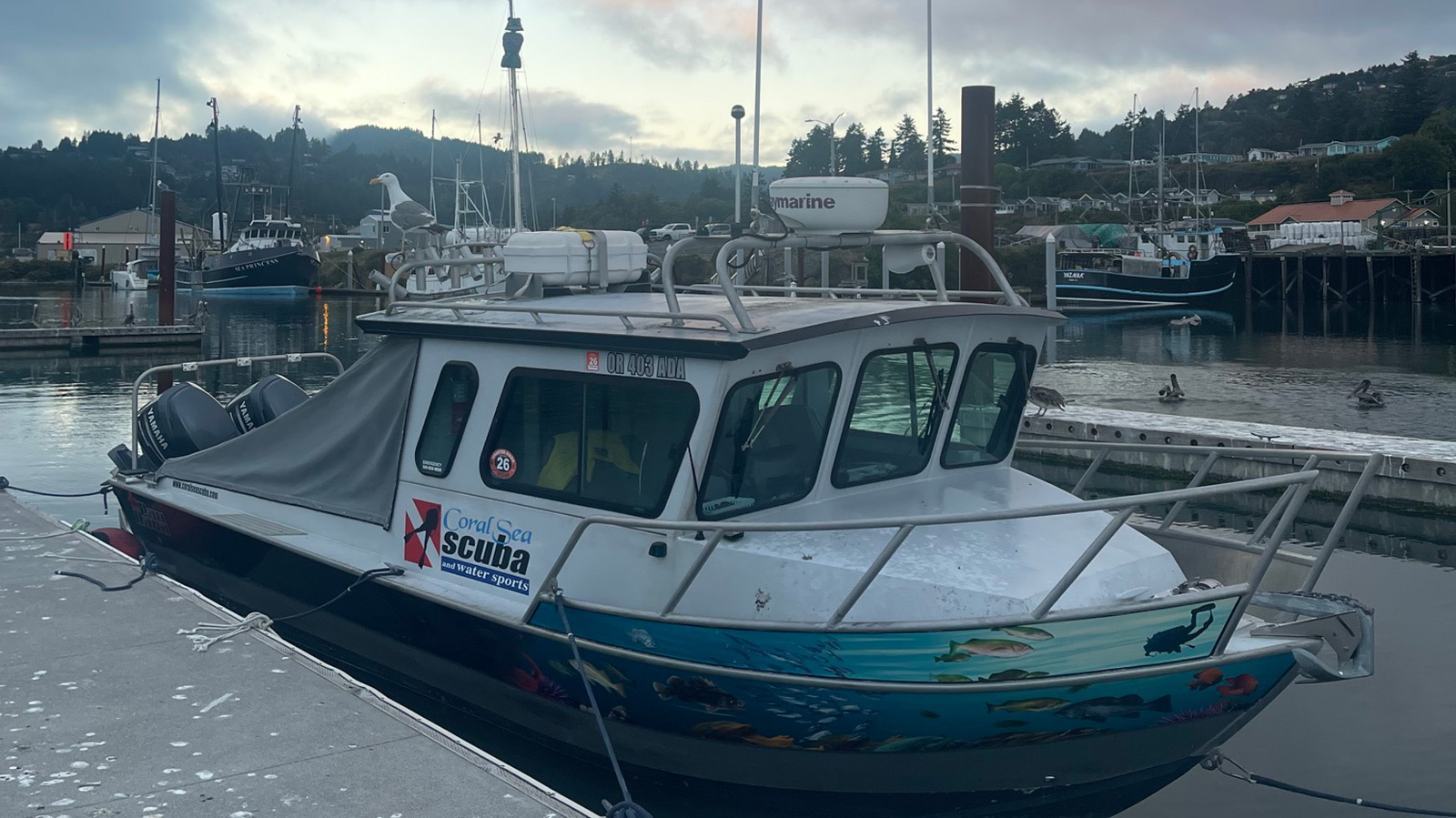 Coral Sea Scuba dive charter boat on the Southern Oregon Coast